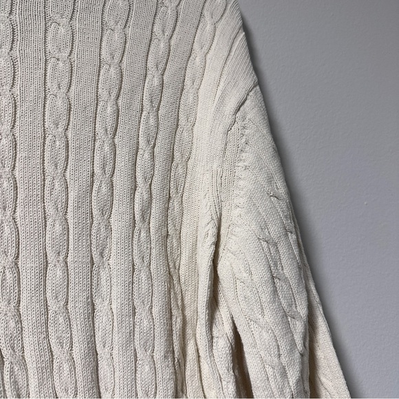 Vintage Tommy Hilfiger Off-White Cable Knit V-Neck Sweater Women’s Size Large - Picture 12 of 14